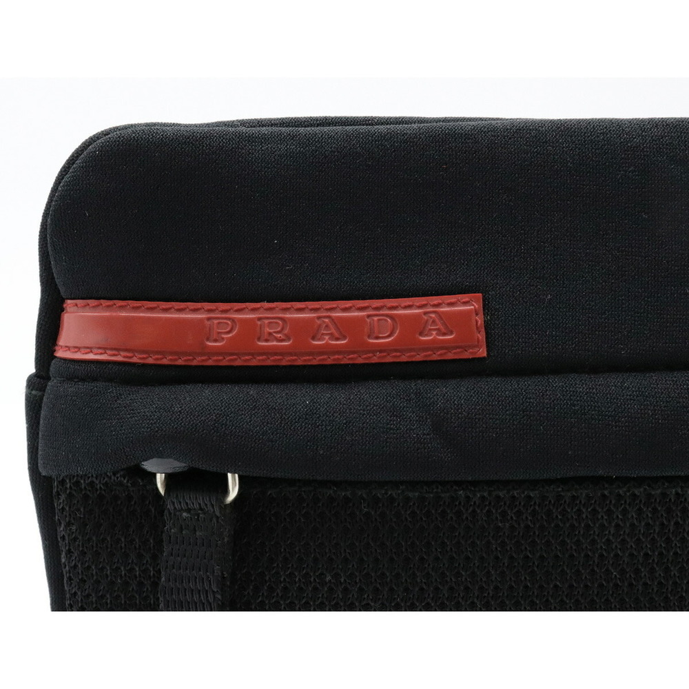 Prada Neoprene Sports Shoulder Bag Red Black View 6